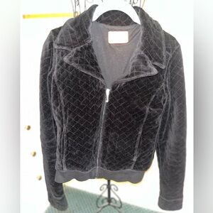Rare Vintage 2000s Mint Juicy Couture Black Velvet Quilted Jacket Size Small